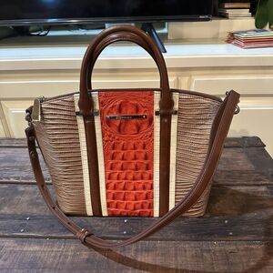 Brahmin Duxbury Satchel Shoulder Bag Cabana Vertical Vineyard
